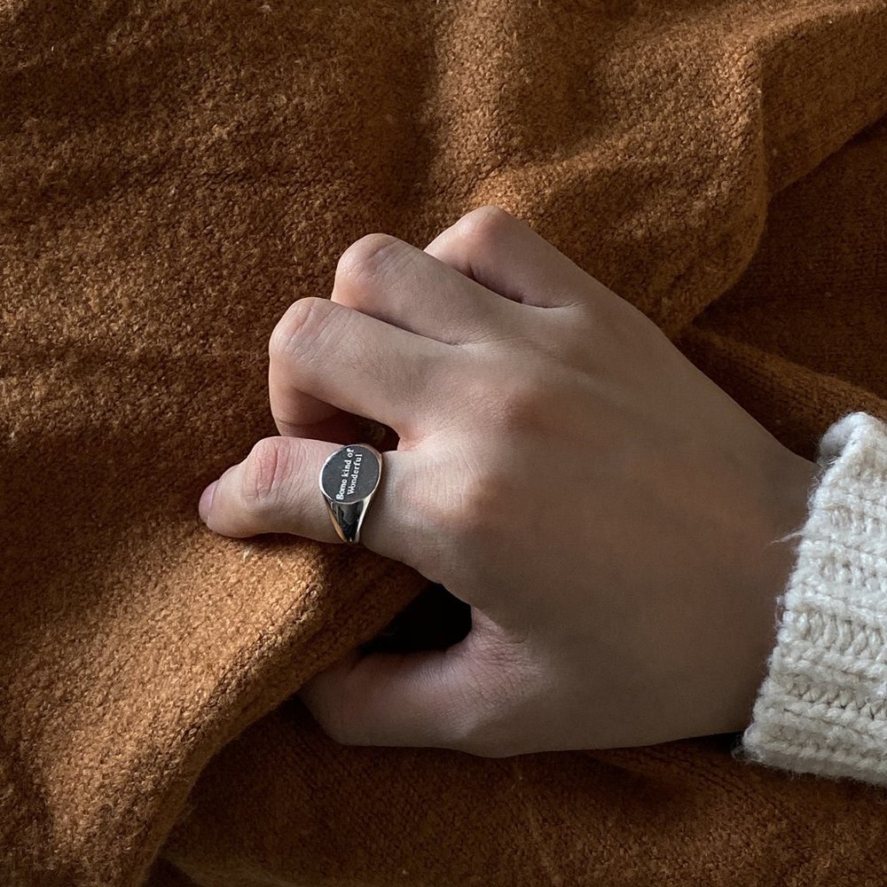 💕 LAST ONE some kind of wonderful Signet Ring Sterling Silver - Picture 4 of 11